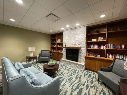 Broadloom  Stone Fireplace